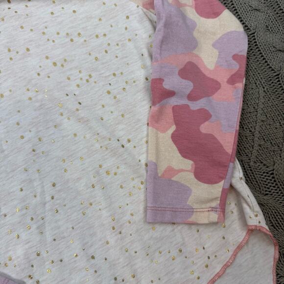EGG New York Long Sleeve Pink Camo & Gold Polka Dot Raglan ~ 5 - Picture 3 of 11